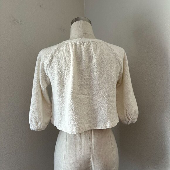 Jennie Kayne Wool Blend Cardigan Front Button Closure Crew Neck 3/4 Sleeve Flawe - Picture 2 of 14